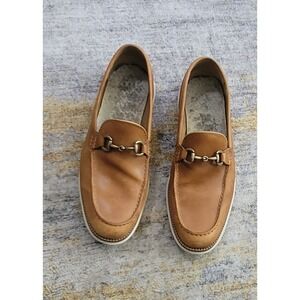 Cole Haan Men's Tan Ascot Gold Link Horse Bit Slip On Loafers Size 10.5M C23925